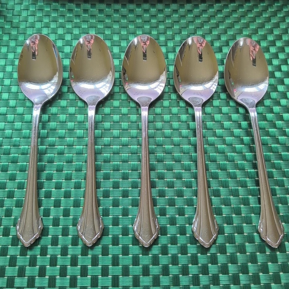 Oneida CLARETTE Soup Spoons Lot of 5 Community Betty Crocker Stainless USA Vtg